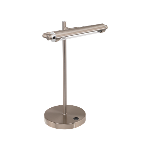 Casamarte bordlampe i metal Satni nikkel med touch lysdæmper, 4,4W LED, bredde 25 cm, dybde 17 cm, højde 35,5 cm.